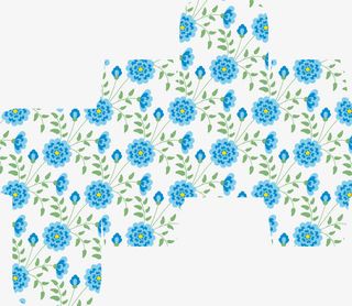 蓝色花朵底纹免抠