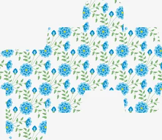 蓝色花朵底纹免抠