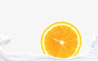 飞溅牛奶与橙子免抠