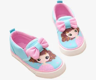 粉色透气舒适帆布鞋免抠