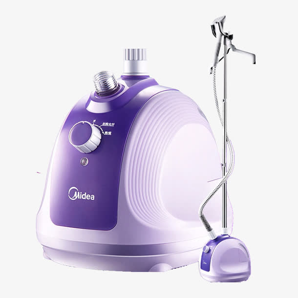 产品实物紫色蒸汽挂烫机免抠