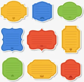 简约扁平彩色留言卡免抠