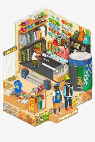 c4d商业街店铺模型免抠