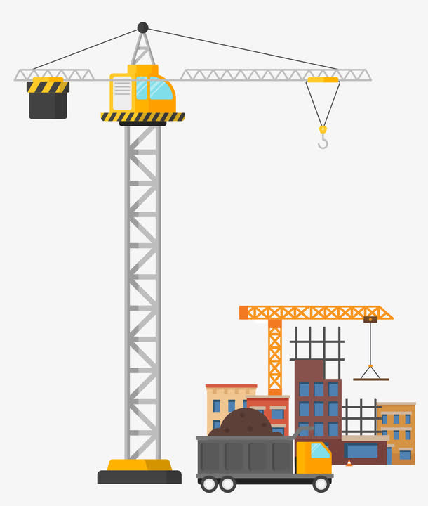 卡通建筑工地免抠