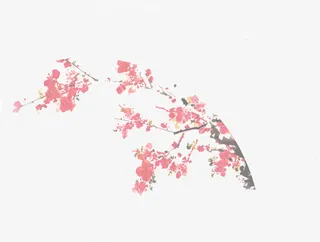 梅花图工艺画免抠