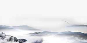 中国风展板远山素材免抠手绘/卡通手绘元素