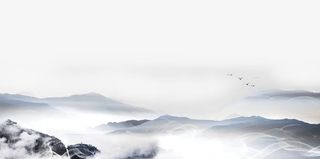 中国风展板远山素材免抠手绘/卡通手绘元素