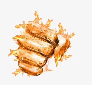 卡通简笔画手绘努力加油拳头装饰免抠