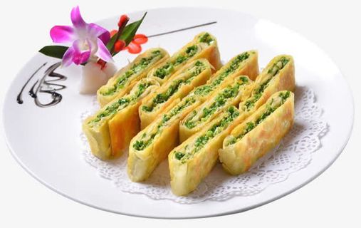 中国菜韭菜鸡蛋煎饼免抠