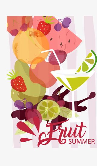 水彩卡通水果免抠