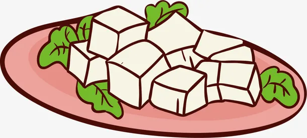 白色立体美味豆腐免抠