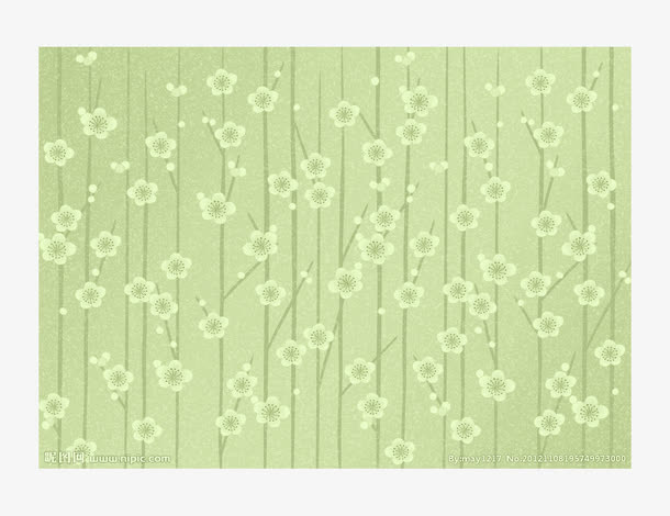 绿色调碎花布免抠