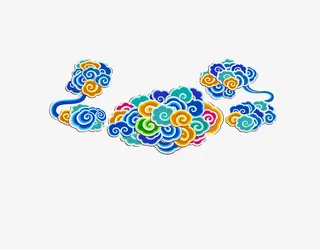 漂浮祥云民族风装饰素材免抠