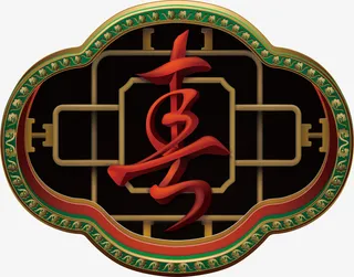 微立体黑色传统新式雕花边框免抠