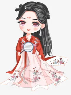 手绘古代美女人物3免抠