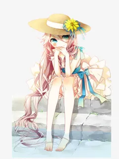 卡通立绘戴草帽女孩免抠