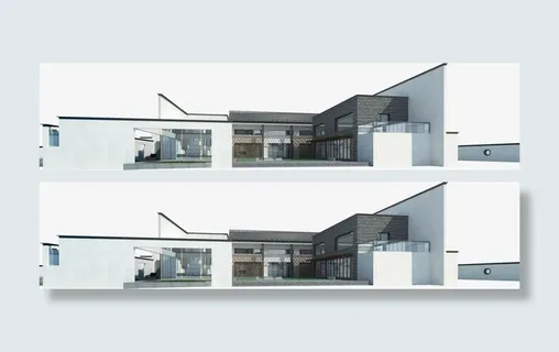 现代烟雨水墨江南水乡免抠