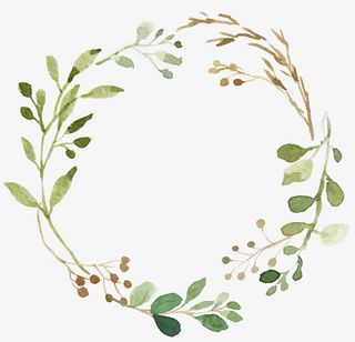 水彩花环免抠