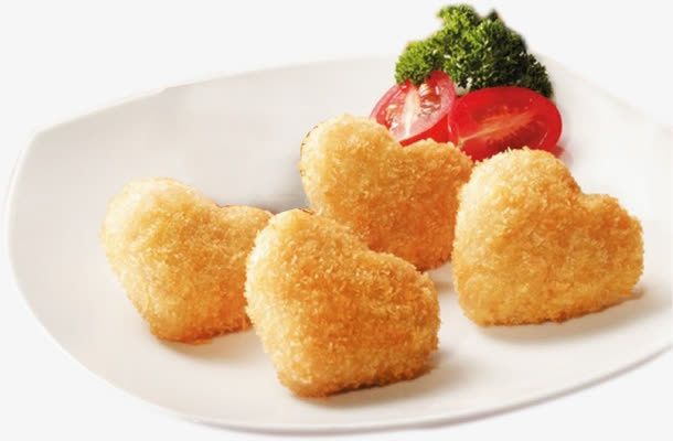 爱心炸鸡七夕情人节免抠