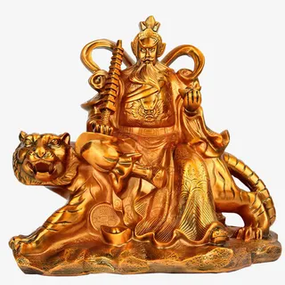 武财神爷铜像免抠