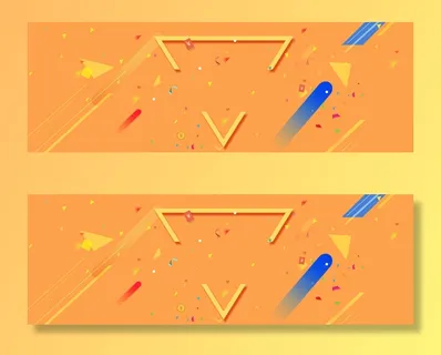 天猫促销季几何橙色banner高清