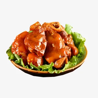 产品实物生菜红烧猪蹄免抠