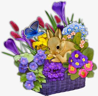 花篮卡通素材免抠