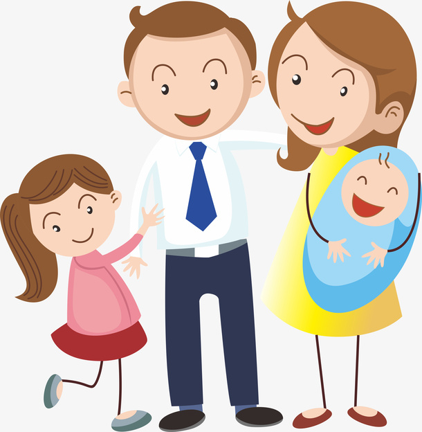 一家四口 优生优育  二胎免抠