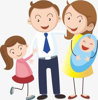 一家四口 优生优育  二胎免抠