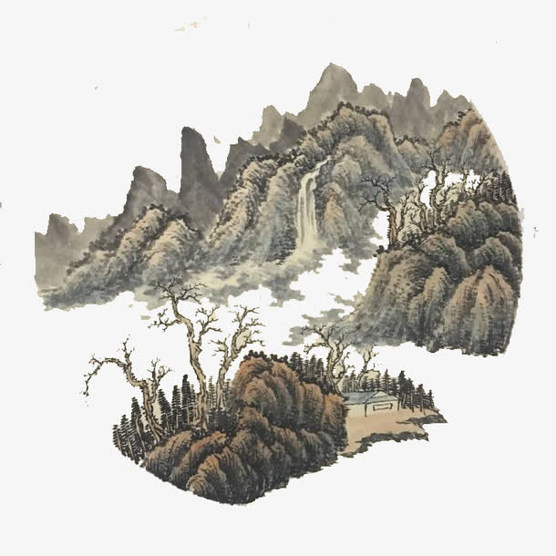 水墨山水免抠