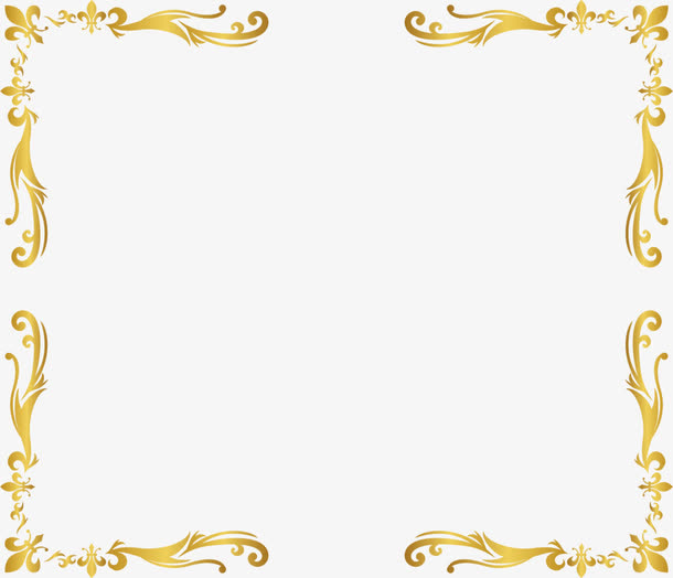 金色藤蔓边框免抠