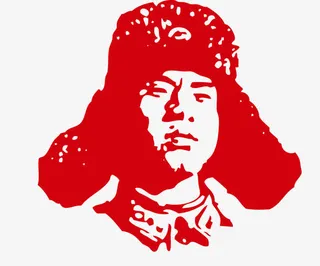 雷锋剪纸图片免抠