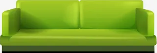 绿色双人沙发七夕情人节免抠