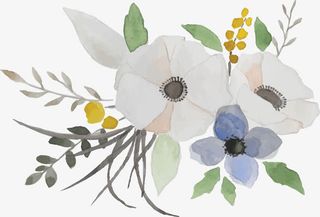 水彩手绘山茶花免抠