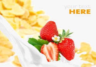 创意草莓奶油广告素材免抠