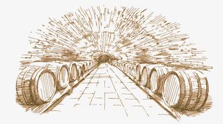 葡萄酒庄园素描免抠