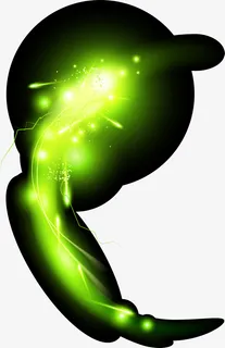 绿色科技感光效免抠