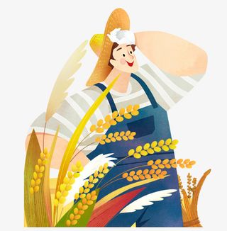 农民 丰收 秋天丰收 农民插画免抠