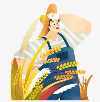 农民 丰收 秋天丰收 农民插画免抠