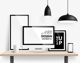 矢量图书桌免抠