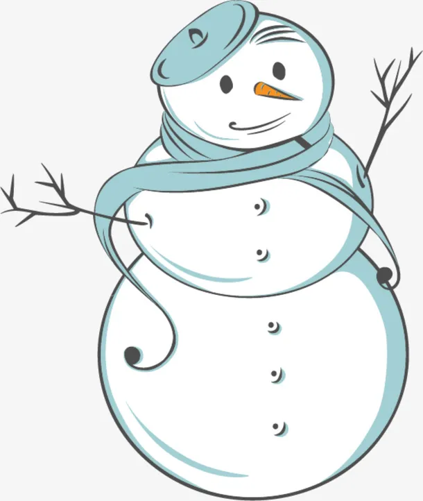 冬季可爱白色雪人免抠