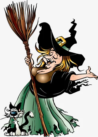 万圣节拿着扫把的女巫48免抠