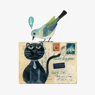 小鸟邮寄的信件免抠