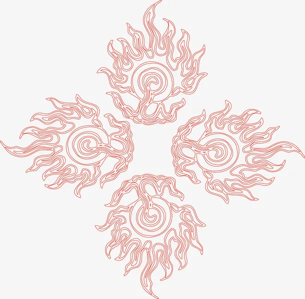 线性祥云对称变换免抠