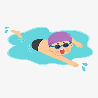 游泳的男孩免抠