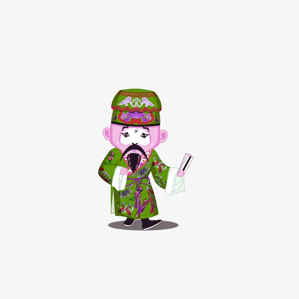 【png】 绿色国风卡通装饰免抠
