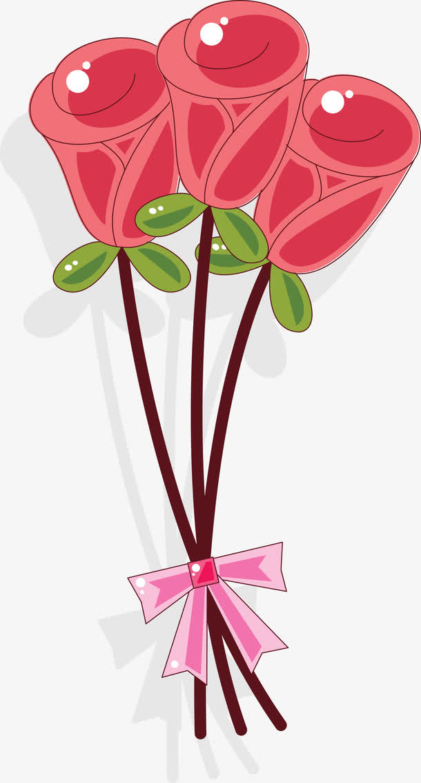 矢量粉色玫瑰免抠