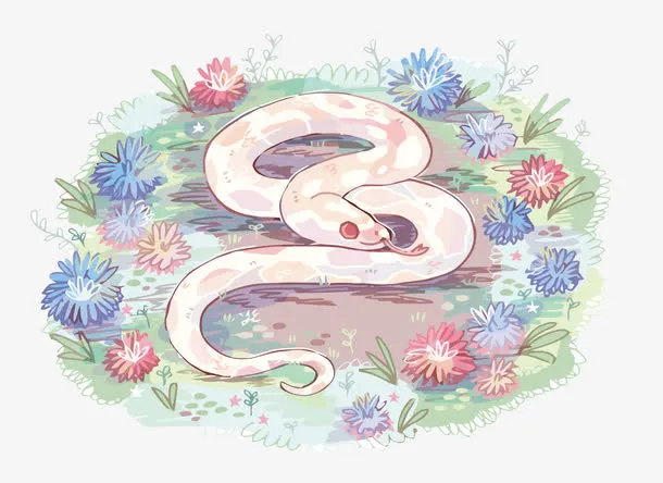 矢量小白蛇免抠