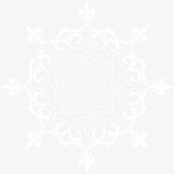 白色复古花纹图案免抠