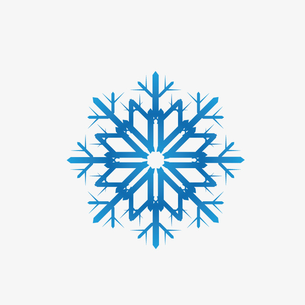 卡通蓝色晶体雪花免抠